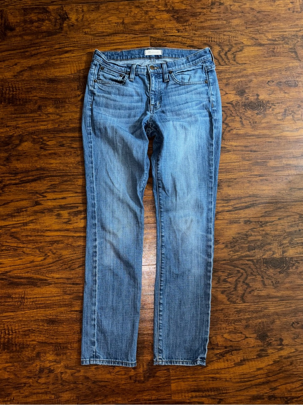 Madewell The Slim Boyjean Blue Jeans Light Wash Straight Leg Denim Women’s 25
